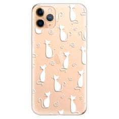 iSaprio Silikónové puzdro - Cat pattern 05 - white pre Apple iPhone 11 Pro Max