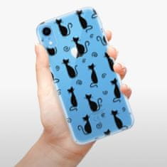 iSaprio Silikónové puzdro - Cat pattern 05 - black pre Apple iPhone Xr