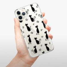 iSaprio Silikónové puzdro - Cat pattern 05 - black pre Apple iPhone 11 Pro Max