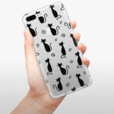 iSaprio Silikónové puzdro - Cat pattern 05 - black pre Apple iPhone 7 Plus / 8 Plus