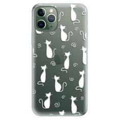 iSaprio Silikónové puzdro - Cat pattern 05 - white pre Apple iPhone 11 Pro