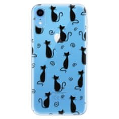 iSaprio Silikónové puzdro - Cat pattern 05 - black pre Apple iPhone Xr