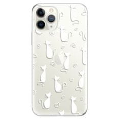 iSaprio Silikónové puzdro - Cat pattern 05 - white pre Apple iPhone 11 Pro