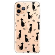 iSaprio Silikónové puzdro - Cat pattern 05 - black pre Apple iPhone 11 Pro