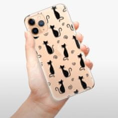 iSaprio Silikónové puzdro - Cat pattern 05 - black pre Apple iPhone 11 Pro