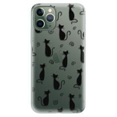 iSaprio Silikónové puzdro - Cat pattern 05 - black pre Apple iPhone 11 Pro