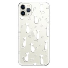 iSaprio Silikónové puzdro - Cat pattern 05 - white pre Apple iPhone 11 Pro Max