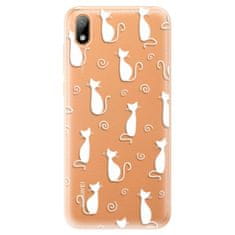 iSaprio Silikónové puzdro - Cat pattern 05 - white pre Huawei Y5 2019