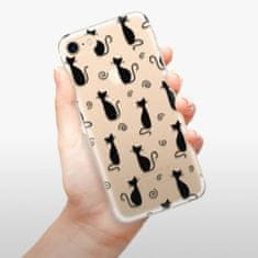 iSaprio Silikónové puzdro - Cat pattern 05 - black pre Apple iPhone 7 / 8