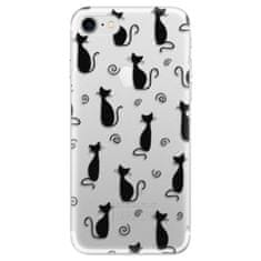 iSaprio Silikónové puzdro - Cat pattern 05 - black pre Apple iPhone 7 / 8