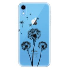 iSaprio Silikónové puzdro - Three Dandelions - black pre Apple iPhone XR