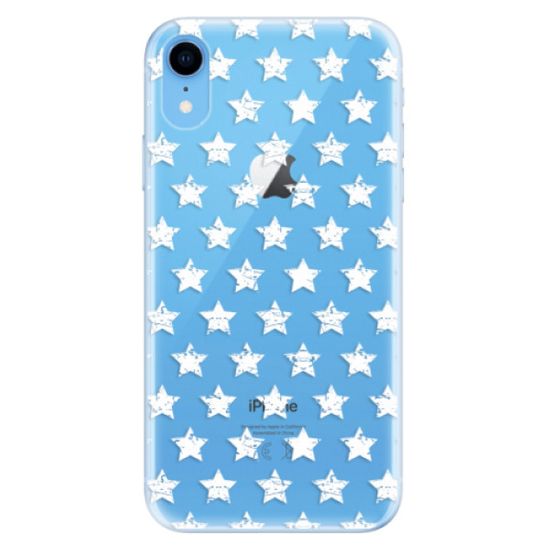 iSaprio Silikónové puzdro - Stars Pattern - white pre Apple iPhone XR