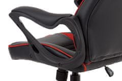 Autronic kancelárske kreslo, látka MESH a koženka, čierna / červená KA-G406 RED