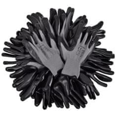 Vidaxl Pracovné rukavice nitrilové, 24 párov, veľkosť 10/XL, šedá a čierna