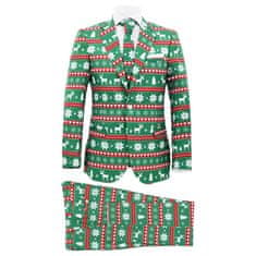 Vidaxl 2-dielny pánsky vianočný kostým s kravatou veľkosť 48 sviatočný zelený