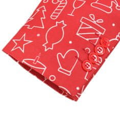 Vidaxl 2-dielny pánsky vianočný kostým s kravatou veľkosť 52 červený s darčekmi