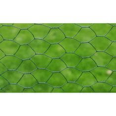 Vidaxl Drôtené pletivo, pozinkované a potiahnuté PVC 25x0,75 m, zelené