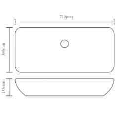 Vidaxl Keramické umývadlo, čierne, obdĺžnikové