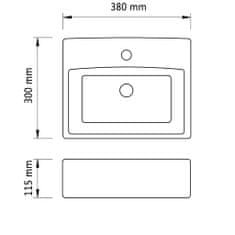 Petromila vidaXL Umývadlo s otvorom na batériu 38x30x11,5 cm keramika strieborné