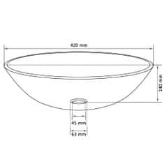 Petromila vidaXL Umývadlo z tvrdeného skla, 45 cm, priehľadné