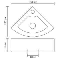 Petromila vidaXL Umývadlo s prepadom 45x32x12,5 cm keramické strieborné