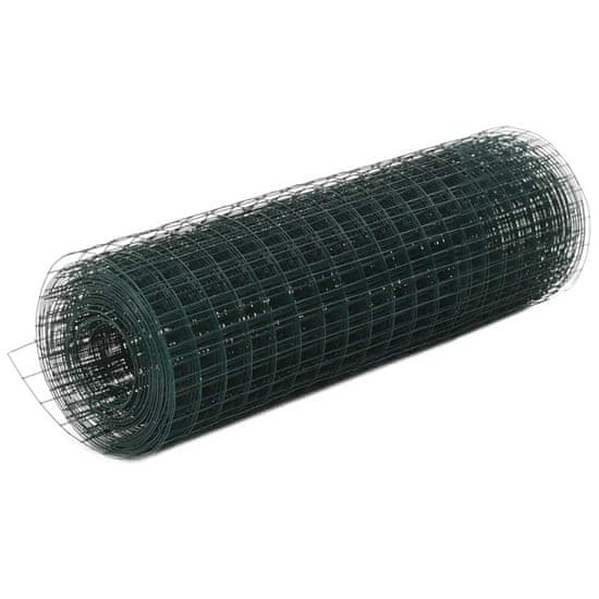 Vidaxl Drôtené pletivo, oceľ potiahnutá PVC 10x0,5 m, zelené