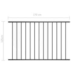 Vidaxl Plotový panel, práškovaná oceľ 1,7x1,25 m, čierny