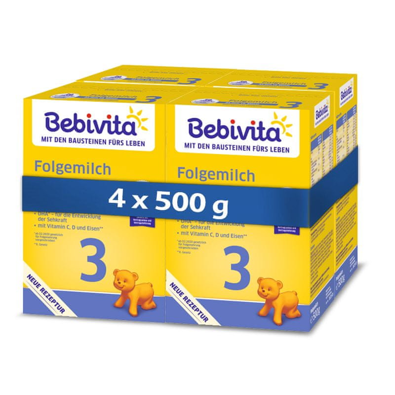 Bebivita Mlieko 3 inst.pokračovací MKV od uk. 9. mesiaca 4x 500g