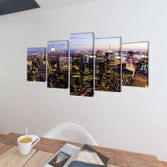 Vidaxl Sada obrazov na stenu, motív New York z vtáčej perspektívy 100 x 50 cm