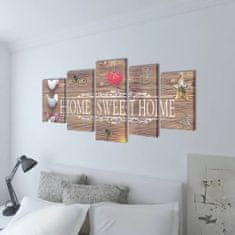 Petromila vidaXL Sada obrazov na stenu s nápisom Home Sweet Home 200 x 100 cm