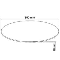 Vidaxl Stolová doska z tvrdeného skla, okrúhla, 800 mm