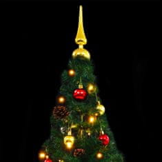 Vidaxl Umelý vianočný stromček s ozdobami a LED diódami, zelený 150 cm