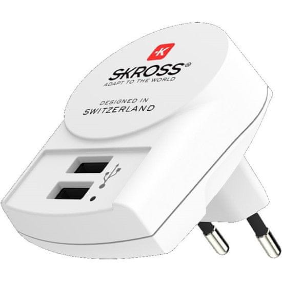 Skross Euro USB nabíjací adaptér, 2400 mA, 2× USB výstup DC10