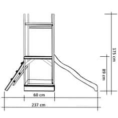 Vidaxl Ihrisko+šmýkačka, rebrík 237x60x175 cm, borovica