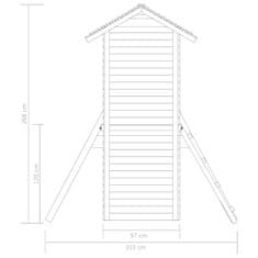 Vidaxl Detské ihrisko s preliezačkami, šmýkačkami a hojdačkami, drevo