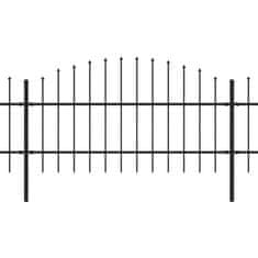 Vidaxl Záhradný plot s hrotmi, oceľ (0,75-1)x3,4 m, čierny