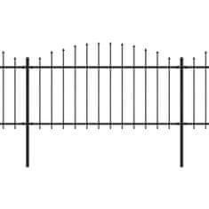 Vidaxl Záhradný plot s hrotmi, oceľ (1,25-1,5)x11,9 m, čierny