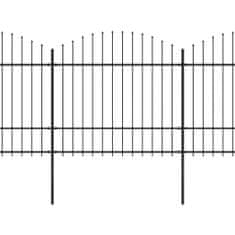 Vidaxl Záhradný plot s hrotmi, oceľ (1,5-1,75)x8,5 m, čierny