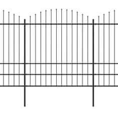 Vidaxl Záhradný plot s hrotmi, oceľ (1,75-2)x5,1 m, čierny