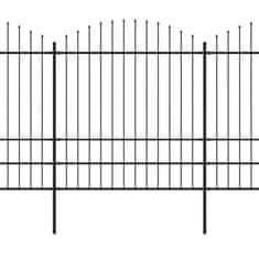 Vidaxl Záhradný plot s hrotmi, oceľ (1,75-2)x11,9 m, čierny