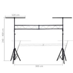 Vidaxl Prenosný nosník na svetelný systém s 2 statívmi 3 m