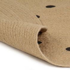 Vidaxl Ručne vyrobený jutový koberec s potlačou bodiek 90 cm
