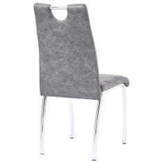 Vidaxl Jedálenské stoličky 6 ks, sivé, umelá koža