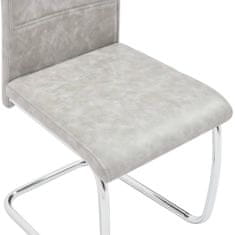 Vidaxl Jedálenské stoličky 4 ks, svetlosivé, umelá koža
