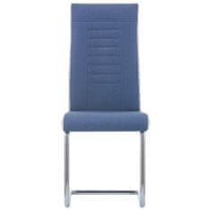 Vidaxl Jedálenské stoličky, perová kostra 2 ks, modré, látka