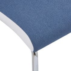 Vidaxl Jedálenské stoličky, perová kostra 2 ks, modré, látka