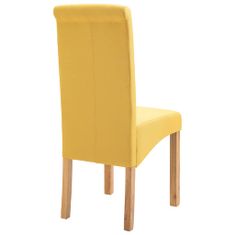 Vidaxl Jedálenské stoličky 4 ks žlté látkové