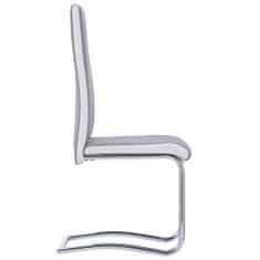 Vidaxl Jedálenské stoličky, perová kostra 6 ks, svetlosivé, látka