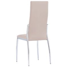 Vidaxl Jedálenské stoličky 4 ks, kapučínová farba, umelá koža