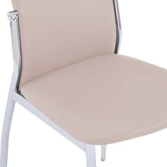 Vidaxl Jedálenské stoličky 4 ks, kapučínová farba, umelá koža